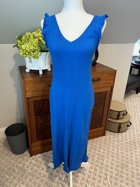 Anthropologie cobalt blue knit dress